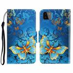 For Samsung Galaxy A22 5G 3D Colored Drawing Horizontal Flip Leather Phone Case with Holder & Card Slots & Wallet(Jade Butterfly)