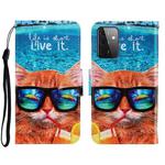 For Samsung Galaxy A72 3D Colored Drawing Horizontal Flip Leather Phone Case with Holder & Card Slots & Wallet(Underwater Cat)