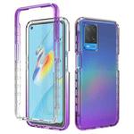 For OPPO A54 4G Shockproof High Transparency Two-color Gradual Change PC+TPU Candy Colors Phone Protective Case(Purple)