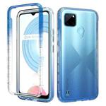 For OPPO Realme C21Y Shockproof High Transparency Two-color Gradual Change PC+TPU Candy Colors Phone Protective Case(Blue)