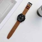 22mm Universal Tricolor Sewing Leather Watch Band(Brown)