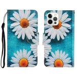 For iPhone 13 Pro Max 3D Colored Drawing Horizontal Flip Leather Phone Case (Chrysanthemum)