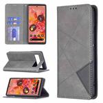 For Google Pixel 6 Prismatic Invisible Magnetic Horizontal Flip Phone Leather Case with Holder & Card Slots & Photo Frame(Grey)