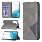 For Samsung Galaxy S22+ 5G Prismatic Invisible Magnetic Horizontal Flip Phone Leather Case with Holder & Card Slots & Photo Frame(Grey)