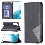 For Samsung Galaxy S22+ 5G Prismatic Invisible Magnetic Horizontal Flip Phone Leather Case with Holder & Card Slots & Photo Frame(Black)