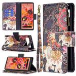 For Google Pixel 6 Colored Drawing Pattern Zipper Horizontal Flip Phone Leather Case with Holder & Card Slots & Wallet(Flower Elephants)