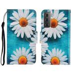 For Samsung Galaxy S22 5G 3D Colored Drawing Horizontal Flip Leather Phone Case(Chrysanthemum)