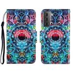 For Samsung Galaxy S22 5G 3D Colored Drawing Horizontal Flip Leather Phone Case(Mandala)