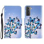 For Samsung Galaxy S22 5G 3D Colored Drawing Horizontal Flip Leather Phone Case(Multiple Butterflies)