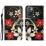 For Xiaomi Redmi 10 3D Colored Drawing Horizontal Flip Leather Phone Case(Red Flower)