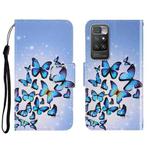 For Xiaomi Redmi 10 3D Colored Drawing Horizontal Flip Leather Phone Case(Multiple Butterflies)