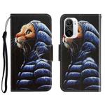 For Xiaomi Redmi K40 3D Colored Drawing Horizontal Flip Leather Phone Case(Down Jacket Cat)