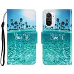 For Xiaomi Redmi K40 3D Colored Drawing Horizontal Flip Leather Phone Case(Coconut Tree)