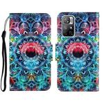 For Xiaomi Redmi Note 11 Global 3D Colored Drawing Horizontal Flip Leather Phone Case(Mandala)