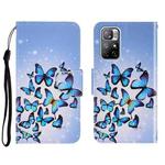 For Xiaomi Redmi Note 11 Global 3D Colored Drawing Horizontal Flip Leather Phone Case(Multiple Butterflies)