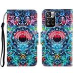 For Xiaomi Redmi Note 11 Pro 3D Colored Drawing Horizontal Flip Leather Phone Case(Mandala)