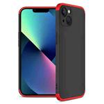 For iPhone 13 mini GKK Three Stage Splicing Full Coverage PC Phone Case (Black Red)