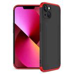 For iPhone 13 GKK Three Stage Splicing Full Coverage PC Phone Case(Black Red)