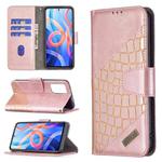 For Xiaomi Redmi Note 11 5G/Note 11T 5G/Poco M4 Pro 5G Matching Color Crocodile Texture Horizontal Flip Leather Phone Case with Wallet & Holder & Card Slots(Rose Gold)