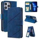 For iPhone 13 Pro Max Skin Feel Horizontal Flip Leather Phone Case (Blue)