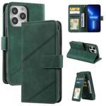 For iPhone 13 Pro Max Skin Feel Horizontal Flip Leather Phone Case (Green)