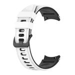 For Samsung Galaxy Watch4 Classic 42mm / 46mm Two-color Silicone Strap Watch Band(White Black)
