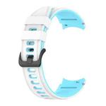 For Samsung Galaxy Watch4 Classic 42mm / 46mm Two-color Silicone Strap Watch Band(White Sky Blue)