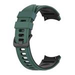 For Samsung Galaxy Watch4 Classic 42mm / 46mm Two-color Silicone Strap Watch Band(Olive Green Black)