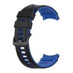 For Samsung Galaxy Watch4 Classic 42mm / 46mm Two-color Silicone Strap Watch Band(Black Blue)