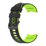 For Samsung Galaxy Watch4 Classic 42mm / 46mm Two-color Silicone Strap Watch Band(Black Lime Green)