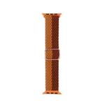 Adjustable Striped Woven Nylon Strap Watch Band For Apple Watch Series 8&7 41mm / SE 2&6&SE&5&4 40mm / 3&2&1 38mm(Coffee)
