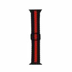 Adjustable Striped Woven Nylon Strap Watch Band For Apple Watch Series 8&7 41mm / SE 2&6&SE&5&4 40mm / 3&2&1 38mm(Black Red)