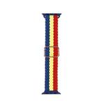 Adjustable Striped Woven Nylon Strap Watch Band For Apple Watch Series 8&7 41mm / SE 2&6&SE&5&4 40mm / 3&2&1 38mm(Blue Yellow Red)