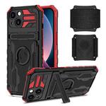 For iPhone 13 Kickstand Detachable Armband Phone Case(Red)