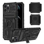 For iPhone 13 Pro Max Kickstand Detachable Armband Phone Case (Black)