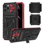 For iPhone 12 Pro Kickstand Detachable Armband Phone Case(Red)