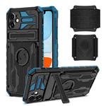 For iPhone 11 Kickstand Detachable Armband Phone Case (Blue)