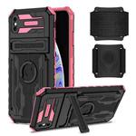 For iPhone XS Max Kickstand Detachable Armband Phone Case(Pink)