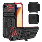 For iPhone SE 2022 / SE 2020 / 8 / 7 Kickstand Detachable Armband Phone Case(Red)