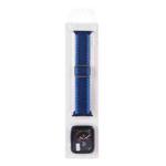 Adjustable Striped Woven Nylon Watch Band + Watch Case Set For Apple Watch Series 7 41mm/6&SE&5&4 40mm/3&2&1 38mm(Blue)