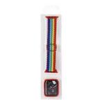 Adjustable Striped Woven Nylon Watch Band + Watch Case Set For Apple Watch Series 7 41mm/6&SE&5&4 40mm/3&2&1 38mm(Colorful)