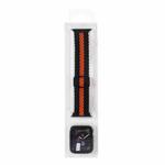 Adjustable Striped Woven Nylon Watch Band + Watch Case Set For Apple Watch Series 7 41mm/6&SE&5&4 40mm/3&2&1 38mm(Black Orange)