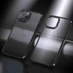 Ice Crystal Carbon Fiber Phone Case For iPhone 13 Pro Max(Black)