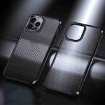 Ice Crystal Carbon Fiber Phone Case For iPhone 12 / 12 Pro(Black)