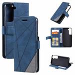 For Samsung Galaxy S22 5G Skin Feel Splicing Horizontal Flip Leather Phone Case(Blue)