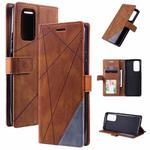 For Xiaomi Redmi 10 Skin Feel Splicing Horizontal Flip Leather Phone Case(Brown)