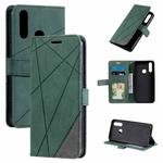 For vivo Y17 / Y3s / Y15 / Y12 / Y11 2019 Skin Feel Splicing Horizontal Flip Leather Phone Case(Green)