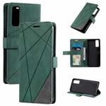 For vivo Y20 / Y20 2021 / Y20s Skin Feel Splicing Horizontal Flip Leather Phone Case(Green)