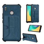 Dream Card Holder Leather Phone Case For Tecno Pop 4(Blue)