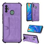 Dream Card Holder Leather Phone Case For Tecno Spark 7 / 7T(Purple)